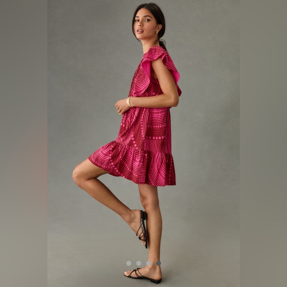 Pink Ruffled Mini Dress - Picture 4 of 4